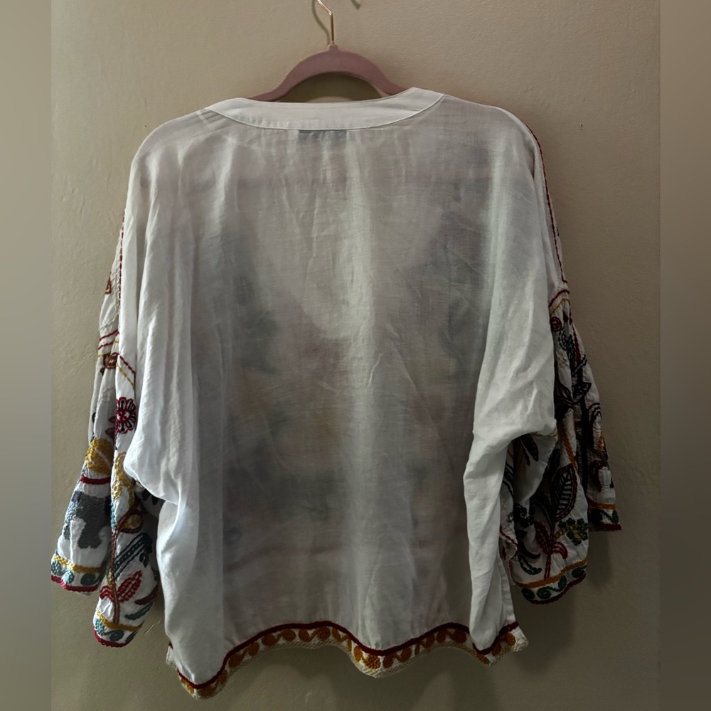 Zara Embroidered White Boho Top - Picture 7 of 10